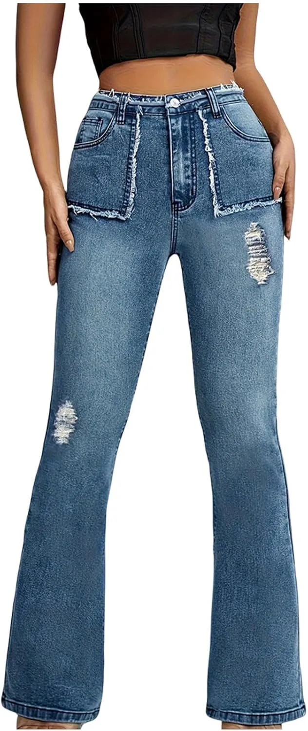 Женские джинсы с высокой талией и расклешенным низом
Женские джинсы с высокой талией и расклешенным низом