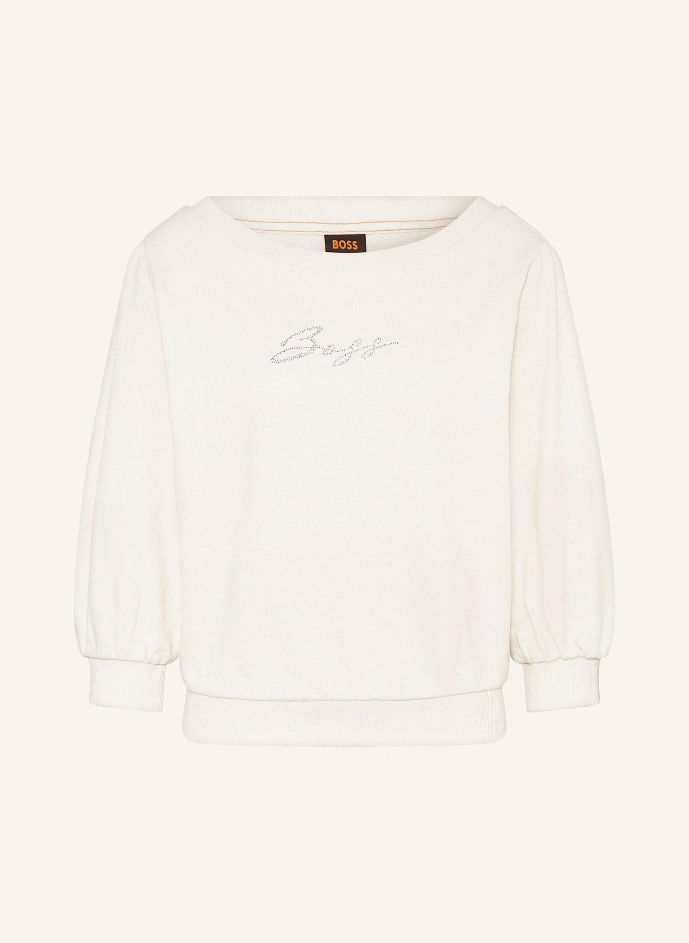 Свитшот emay с рукавами 3/4 и драгоценными камнями Boss, белый
Свитшот emay с рукавами 3/4 и драгоценными камнями Boss, белый