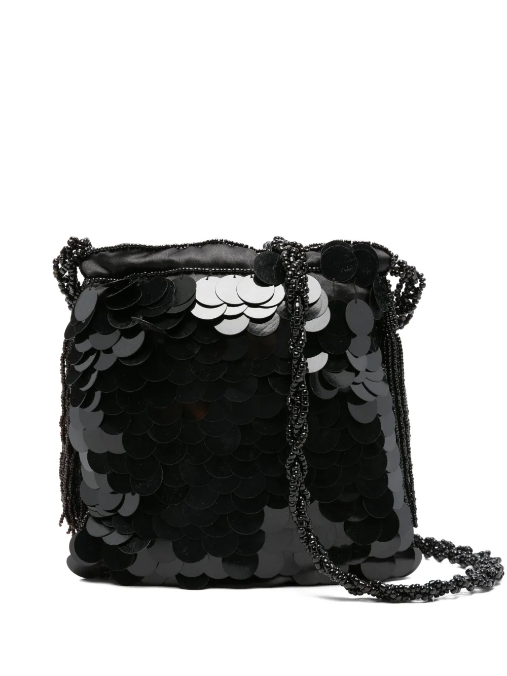 Сумка через плечо с кисточками, расшитая бисером и пайетками P.A.R.O.S.H., черный
Сумка через плечо с кисточками, расшитая бисером и пайетками P.A.R.O.S.H., черный