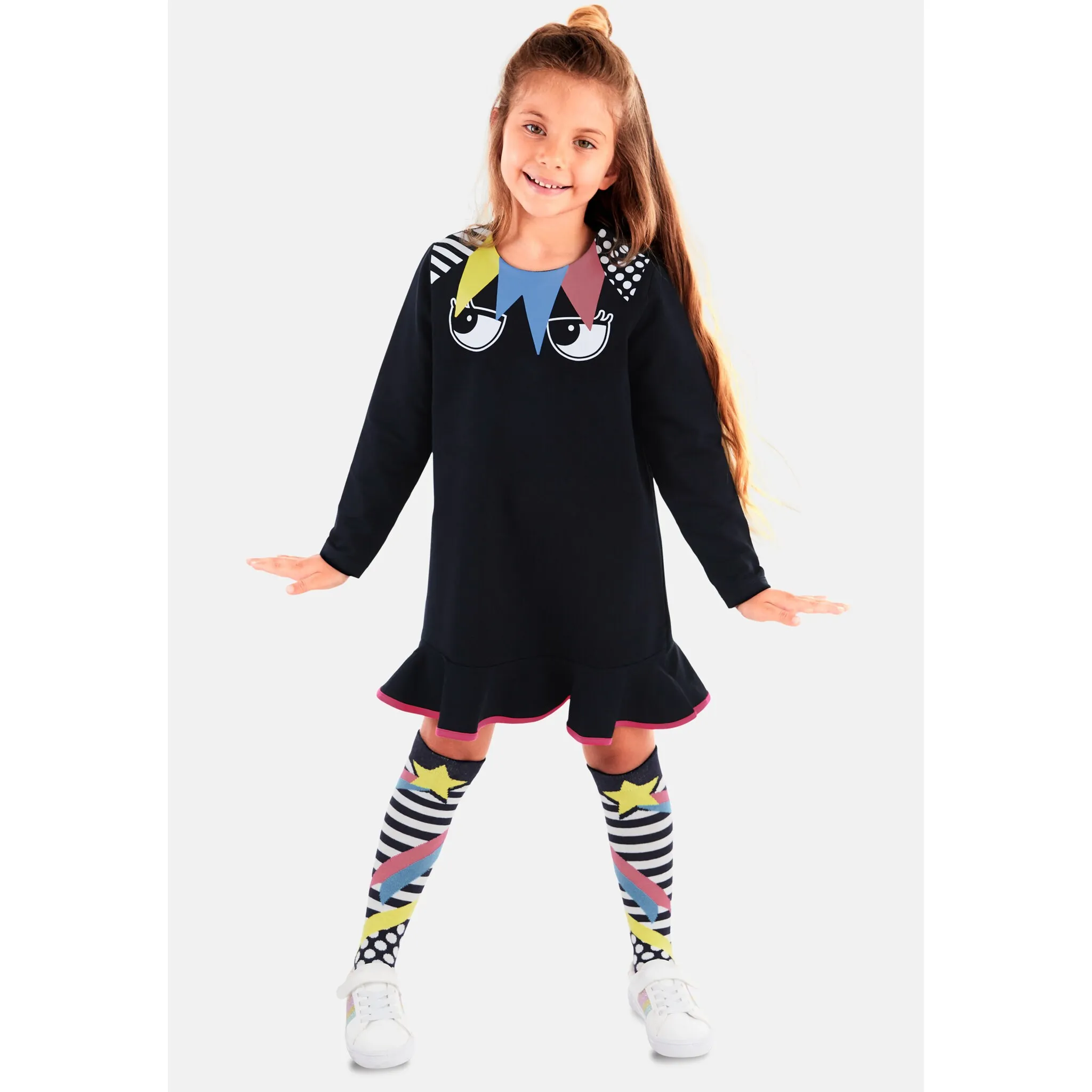 Платье-рубашка Denokids «Глаза» с рюшами по подолу, темно-синий
Платье-рубашка Denokids «Глаза» с рюшами по подолу, темно-синий