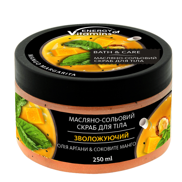 Увлажняющий солевой скраб для тела с аргановым маслом и манго, 250 мл Energy Of Vitamins
Увлажняющий солевой скраб для тела с аргановым маслом и манго, 250 мл Energy Of Vitamins
