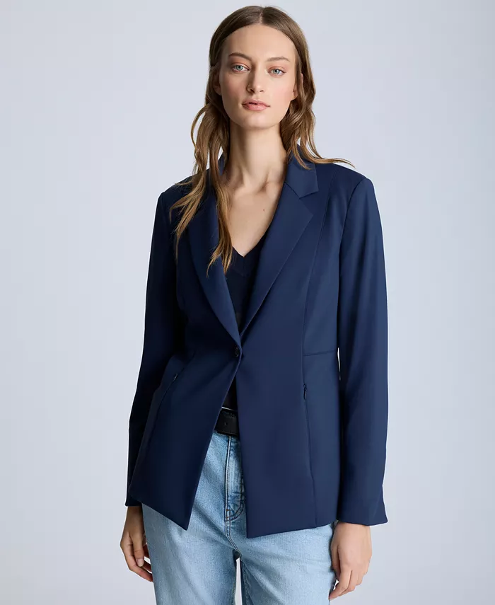 Женский спортивный эластичный блейзер на одной пуговице Kenneth Cole, синий
Женский спортивный эластичный блейзер на одной пуговице Kenneth Cole, синий