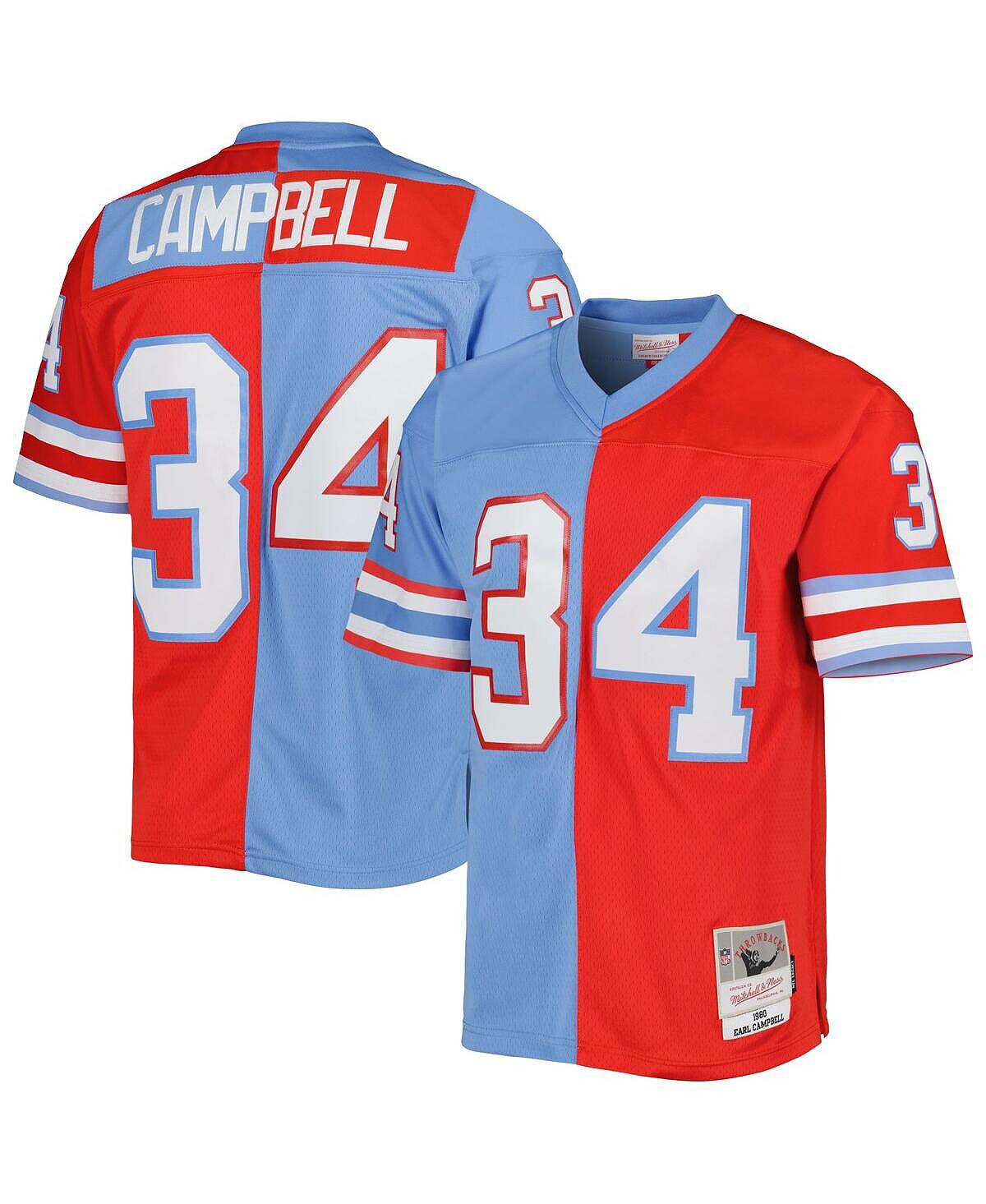 Мужская футболка Earl Campbell Red, Blue Houston Oilers Gridiron Classics 1980 Split Legacy Replica Джерси Mitchell & Ness 
Мужская футболка Earl Campbell Red, Blue Houston Oilers Gridiron Classics 1980 Split Legacy Replica Джерси Mitchell & Ness