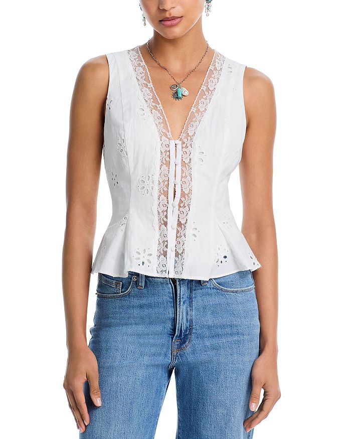 Топ с кружевными вставками и вышивкой - эксклюзив AQUA, слоновая кость/кремовый
Топ с кружевными вставками и вышивкой - эксклюзив AQUA, слоновая кость/кремовый