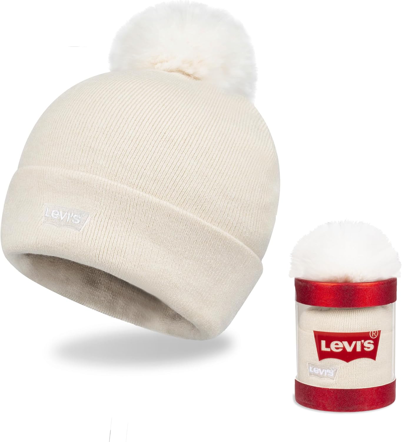 Женская шапка-бини Levi's с манжетами и помпоном, Cream
Женская шапка-бини Levi's с манжетами и помпоном, Cream
