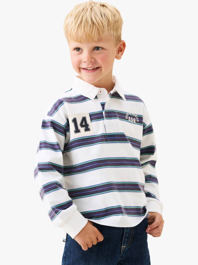 Детская хлопковая полосатая регбийка Angel & Rocket, Blue
Детская хлопковая полосатая регбийка Angel & Rocket, Blue