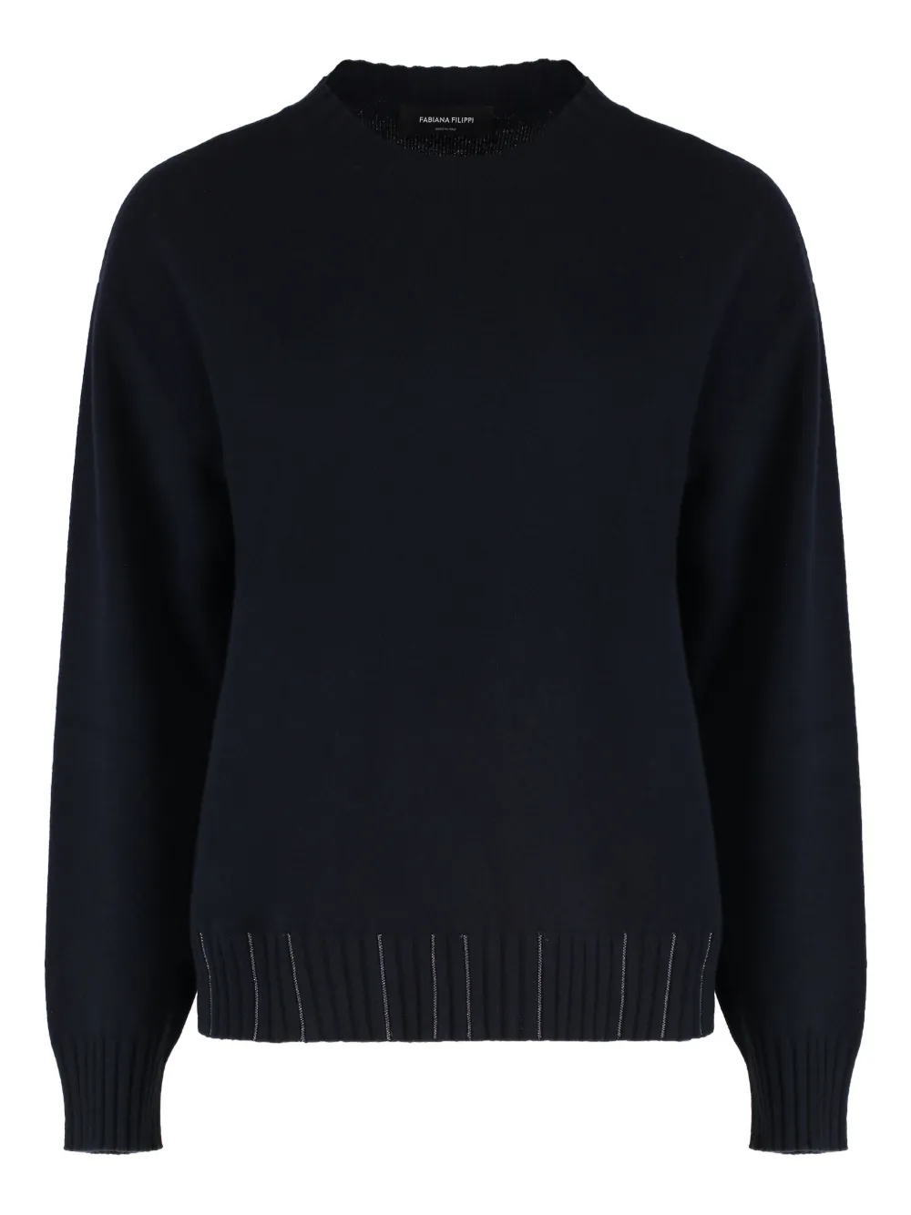 Свитер с круглым вырезом из ребристой ткани Fabiana Filippi, черный
Свитер с круглым вырезом из ребристой ткани Fabiana Filippi, черный