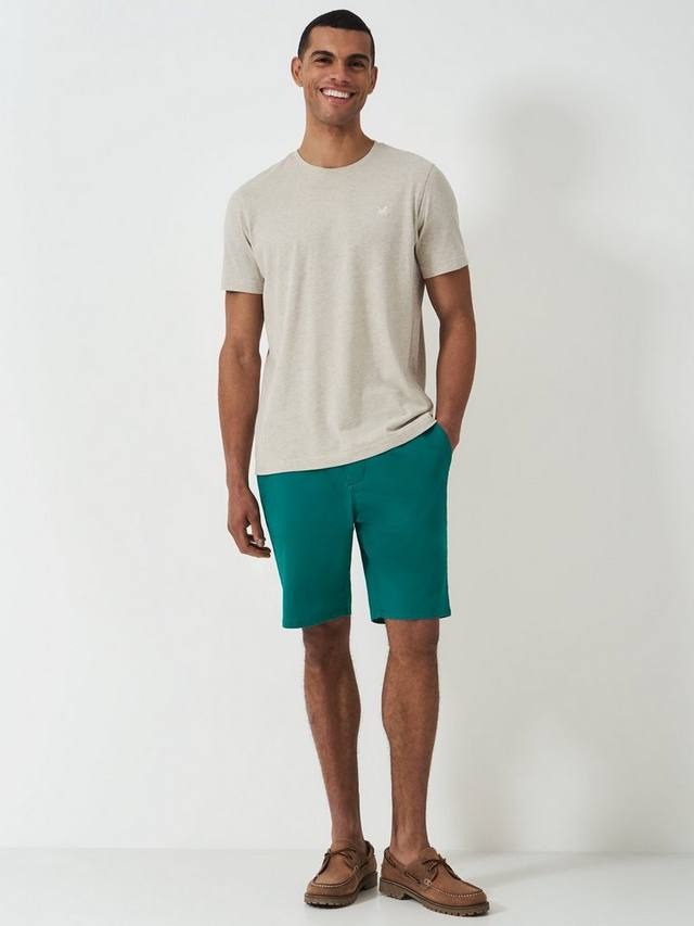 Эластичные шорты-чинос бермуды Crew Clothing, бирюзовый 
Эластичные шорты-чинос бермуды Crew Clothing, бирюзовый