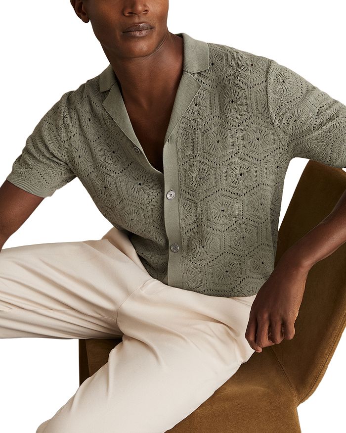 Рубашка с коротким рукавом Royce Cuban в технике пойнтеле с шестигранным узором REISS, зеленый
Рубашка с коротким рукавом Royce Cuban в технике пойнтеле с шестигранным узором REISS, зеленый