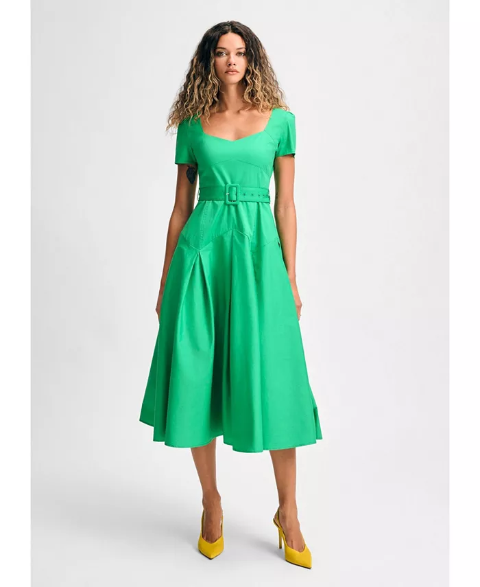 Женское плиссированное платье миди с короткими рукавами и поясом Isaac Mizrahi, зеленый
Женское плиссированное платье миди с короткими рукавами и поясом Isaac Mizrahi, зеленый