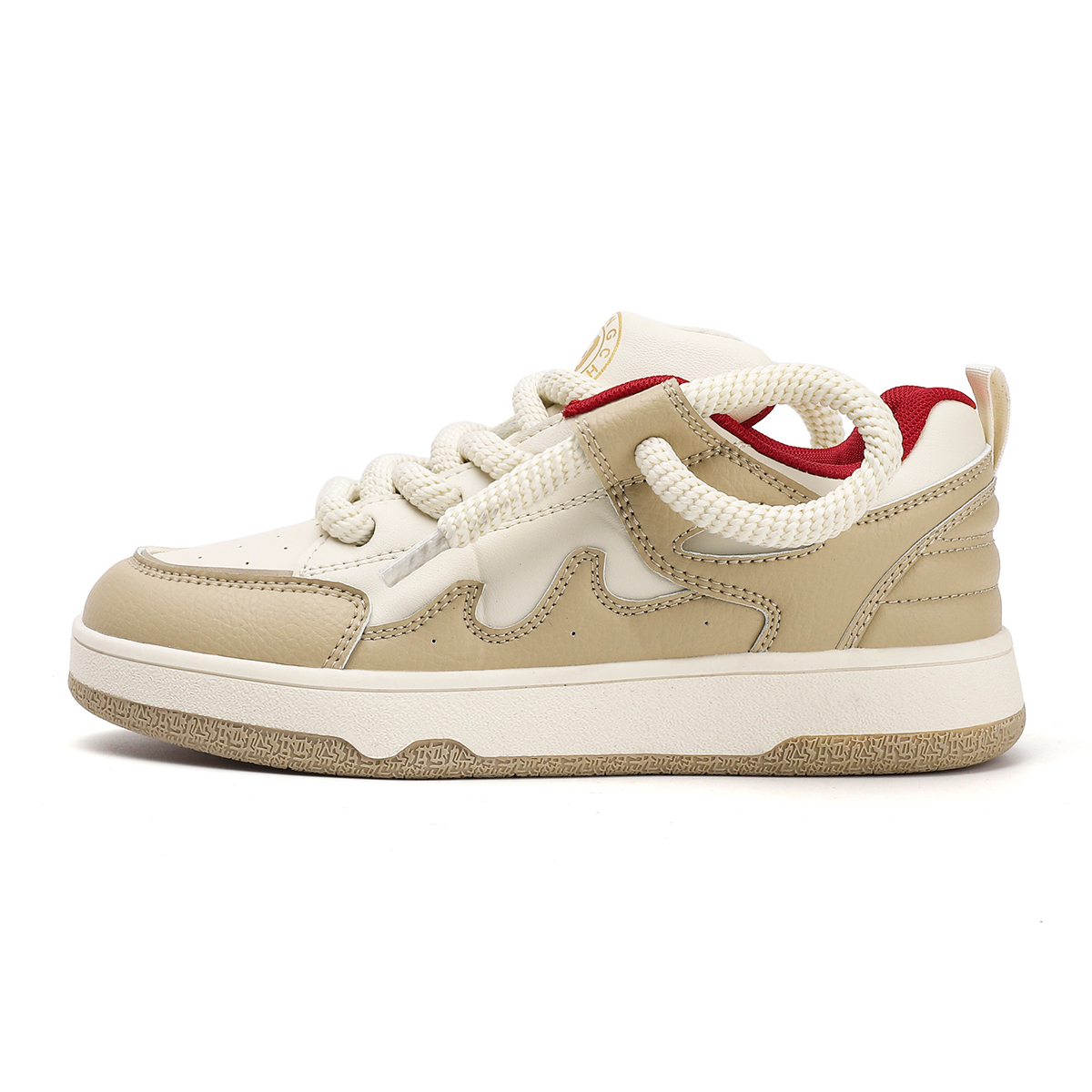 PLAY COBBLER Скользостойкие амортизирующие износостойкие дышащие низкие скейтбордские кроссовки унисекс бежево-красные, цвет Beige/Red 
PLAY COBBLER Скользостойкие амортизирующие износостойкие дышащие низкие скейтбордские кроссовки унисекс бежево-красные, цвет Beige/Red