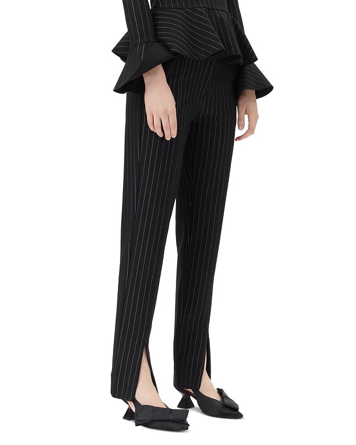 Брюки средней посадки в полоску GANNI, черный
Брюки средней посадки в полоску GANNI, черный