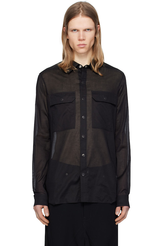 Хлопковая рубашка из вуали Hollywood Rick Owens, черный
Хлопковая рубашка из вуали Hollywood Rick Owens, черный
