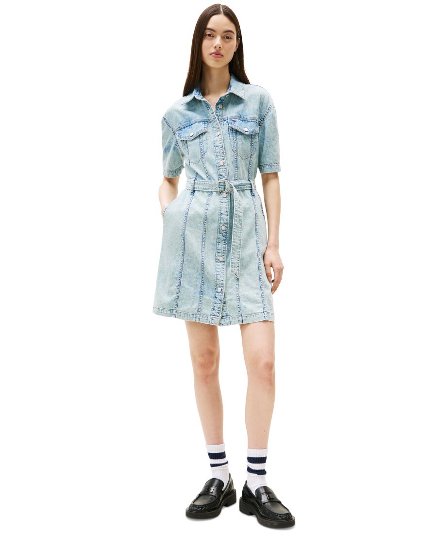 Женское хлопковое джинсовое платье-рубашка с поясом Tommy Jeans, Denim Light
Женское хлопковое джинсовое платье-рубашка с поясом Tommy Jeans, Denim Light