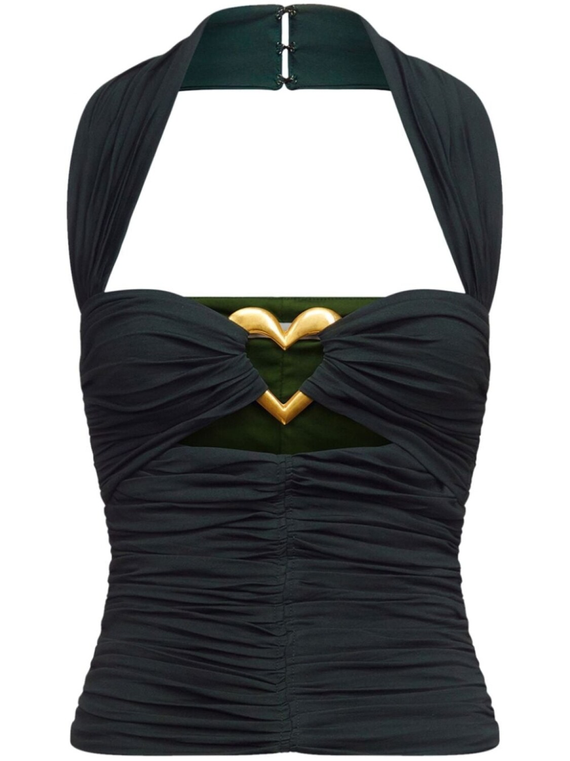 AREA топ Heart с вырезом халтер и сборками, зеленый
AREA топ Heart с вырезом халтер и сборками, зеленый