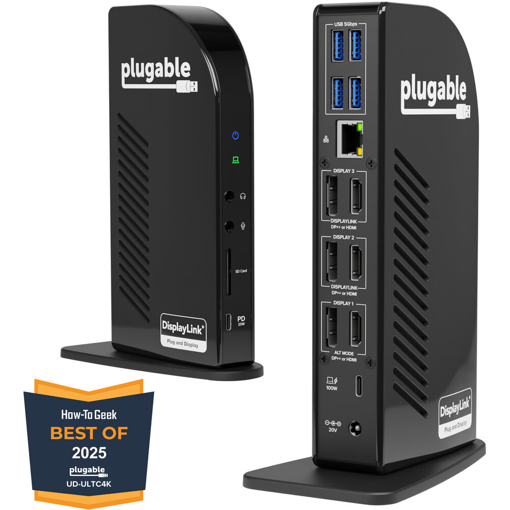 Док-станция Plugable USB Type-C Triple 4K Display Docking Station UD-ULTC4K
Док-станция Plugable USB Type-C Triple 4K Display Docking Station UD-ULTC4K