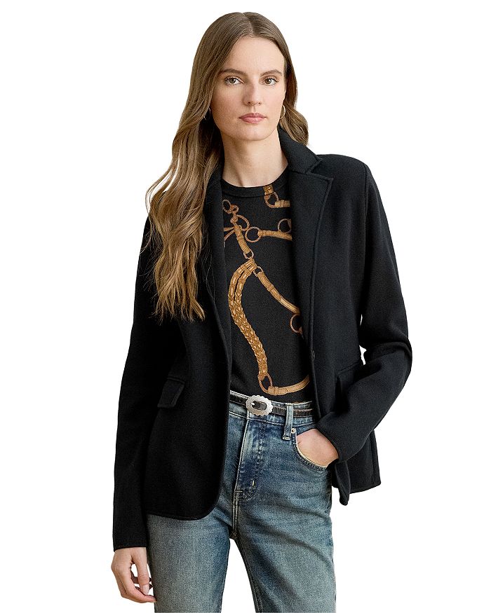 Трикотажный блейзер из хлопковой смеси Ralph Lauren, черный
Трикотажный блейзер из хлопковой смеси Ralph Lauren, черный