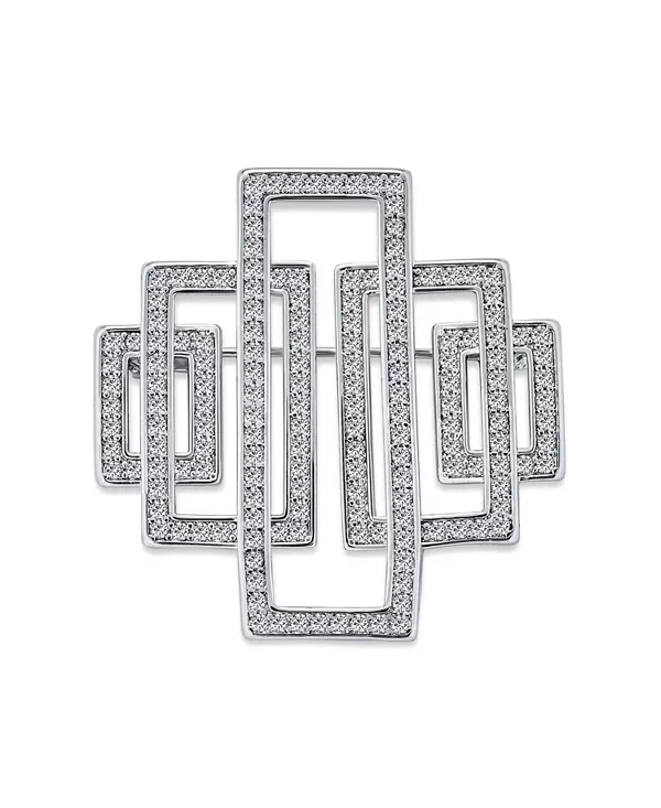 Большая прямоугольная брошь-булавка в стиле ар-деко с паве из кубических цирконий, серебряный оттенок, родированная латунь Bling Jewelry, colorless
Большая прямоугольная брошь-булавка в стиле ар-деко с паве из кубических цирконий, серебряный оттенок, родированная латунь Bling Jewelry, colorless