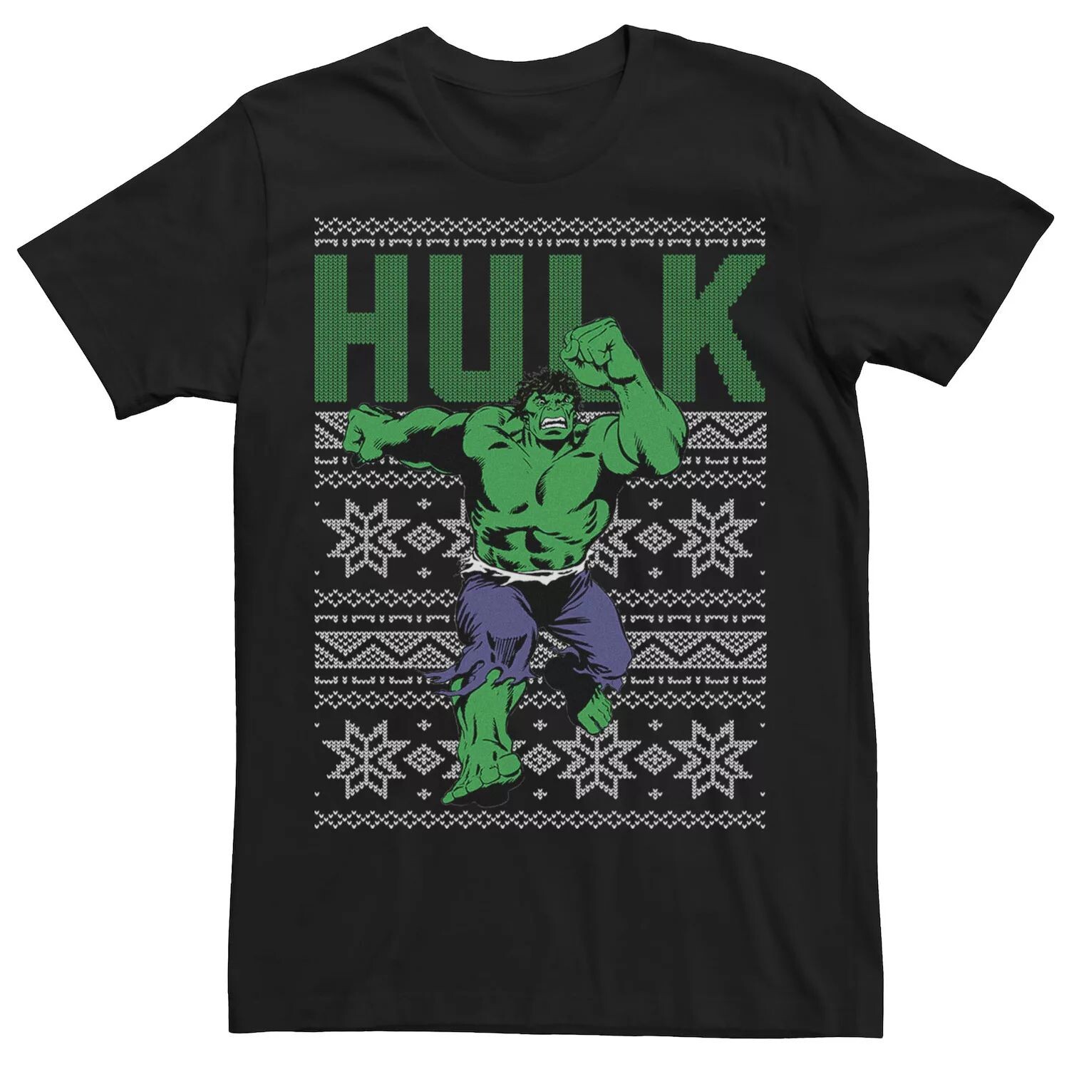 Мужская футболка с рисунком Marvel Hulk Retro Ugly Christmas 
Мужская футболка с рисунком Marvel Hulk Retro Ugly Christmas