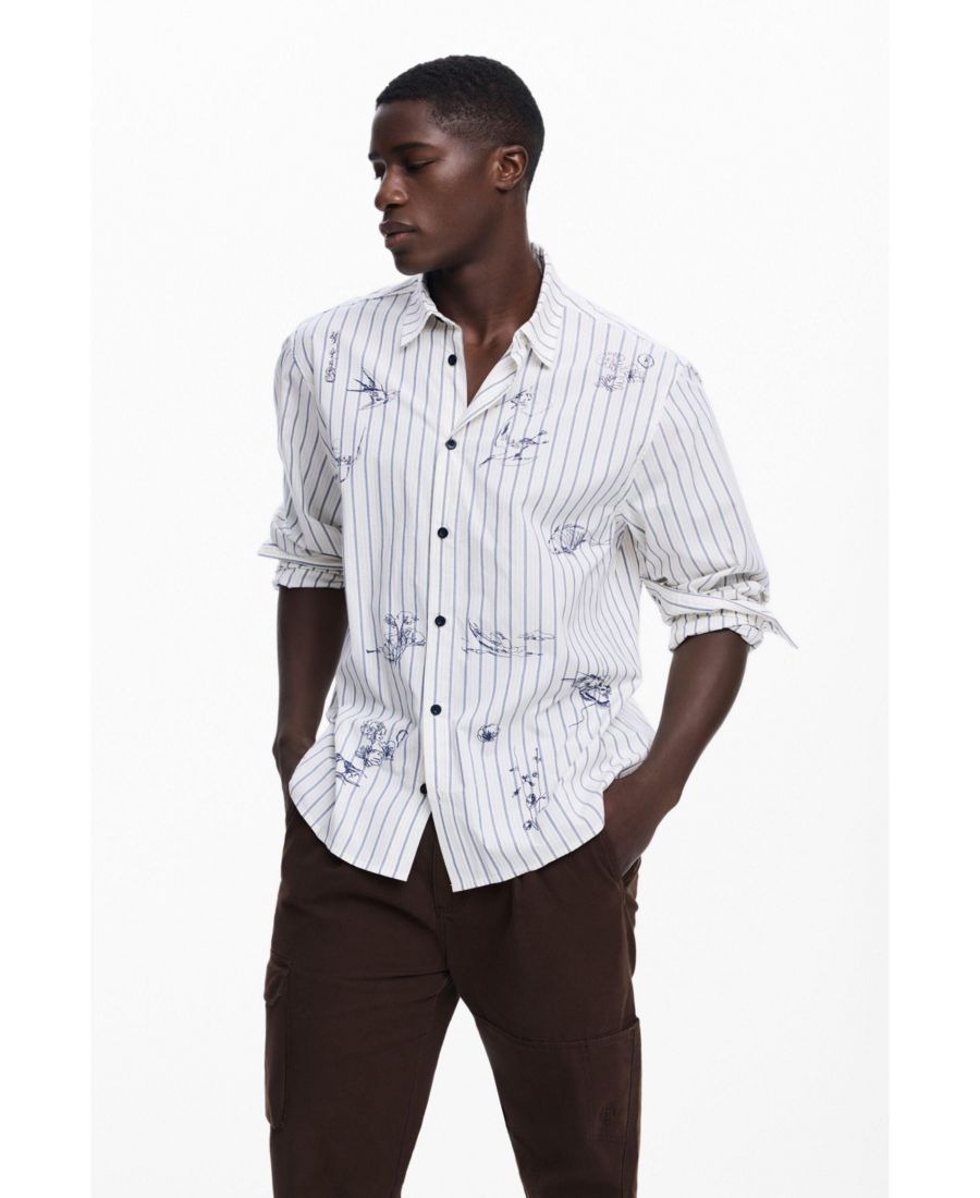 Мужская полосатая рубашка с иллюстрациями Desigual, Light beige
Мужская полосатая рубашка с иллюстрациями Desigual, Light beige