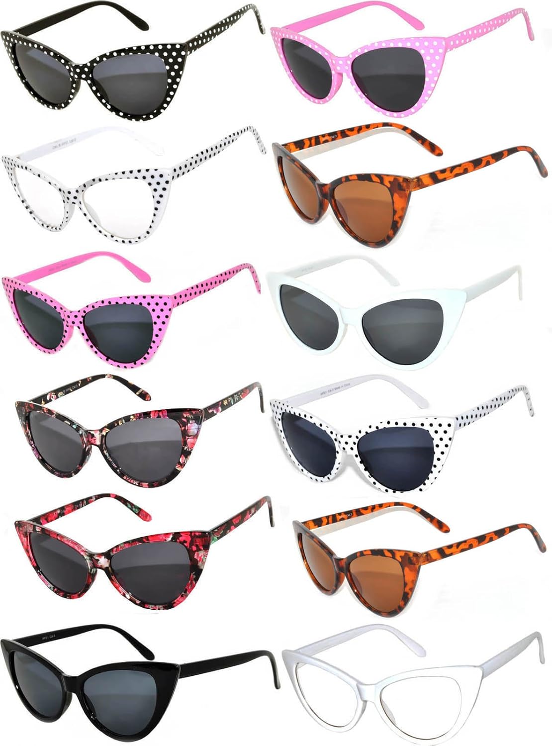 OWL Набор из 12 солнцезащитных очков «кошачий глаз» для женщин, винтажные солнцезащитные очки с защитой от УФ-излучения, красивые разноцветные очки «кошачий глаз» для женщин, Mix #1
OWL Набор из 12 солнцезащитных очков «кошачий глаз» для женщин, винтажные солнцезащитные очки с защитой от УФ-излучения, красивые разноцветные очки «кошачий глаз» для женщин, Mix #1