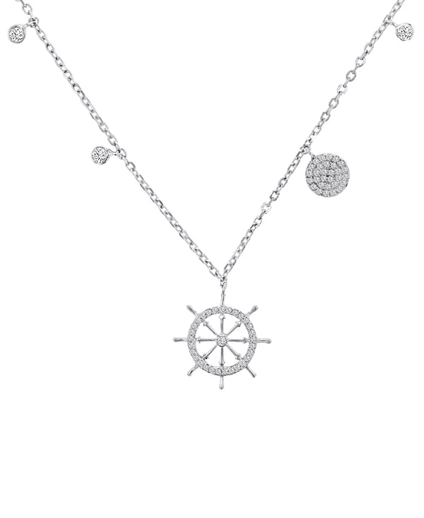 Ожерелье с подвеской в виде штурвала корабля из кубического циркония, 18 дюймов, из стерлингового серебра Macy'S, rhodium
Ожерелье с подвеской в виде штурвала корабля из кубического циркония, 18 дюймов, из стерлингового серебра Macy'S, rhodium