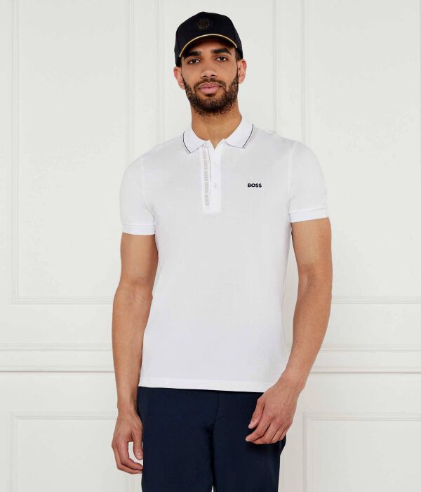 Рубашка поло Slim fit Boss Green, белый 
Рубашка поло Slim fit Boss Green, белый