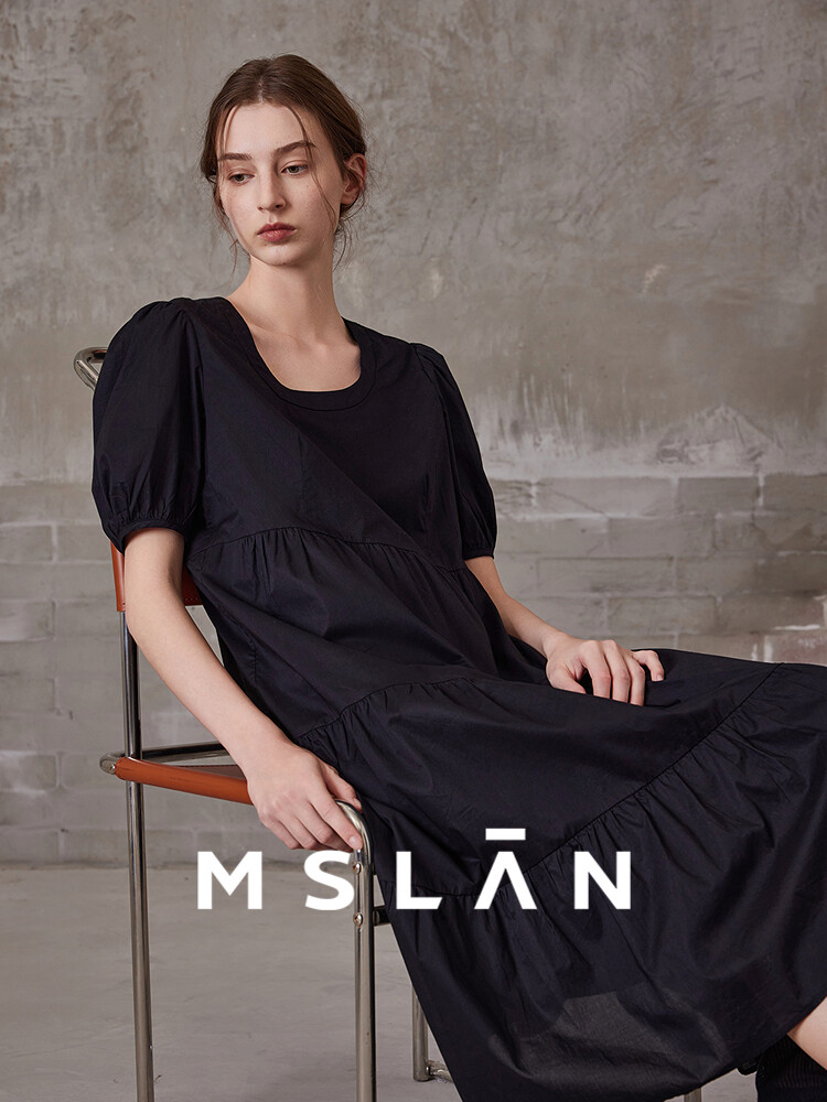 Платье многослойное MSlan с рукавами-фонариками, черный
Платье многослойное MSlan с рукавами-фонариками, черный