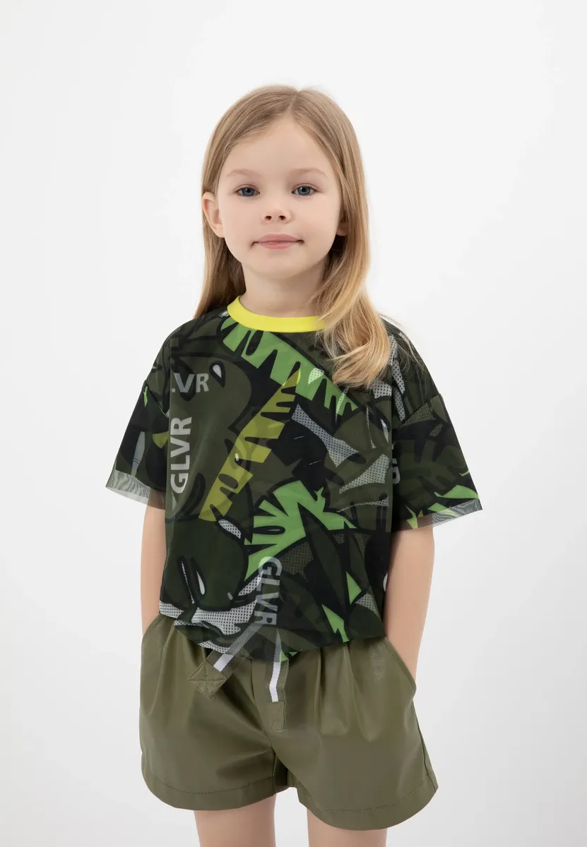Футболка Gulliver со стильным сетчатым декором, хаки
Футболка Gulliver со стильным сетчатым декором, хаки