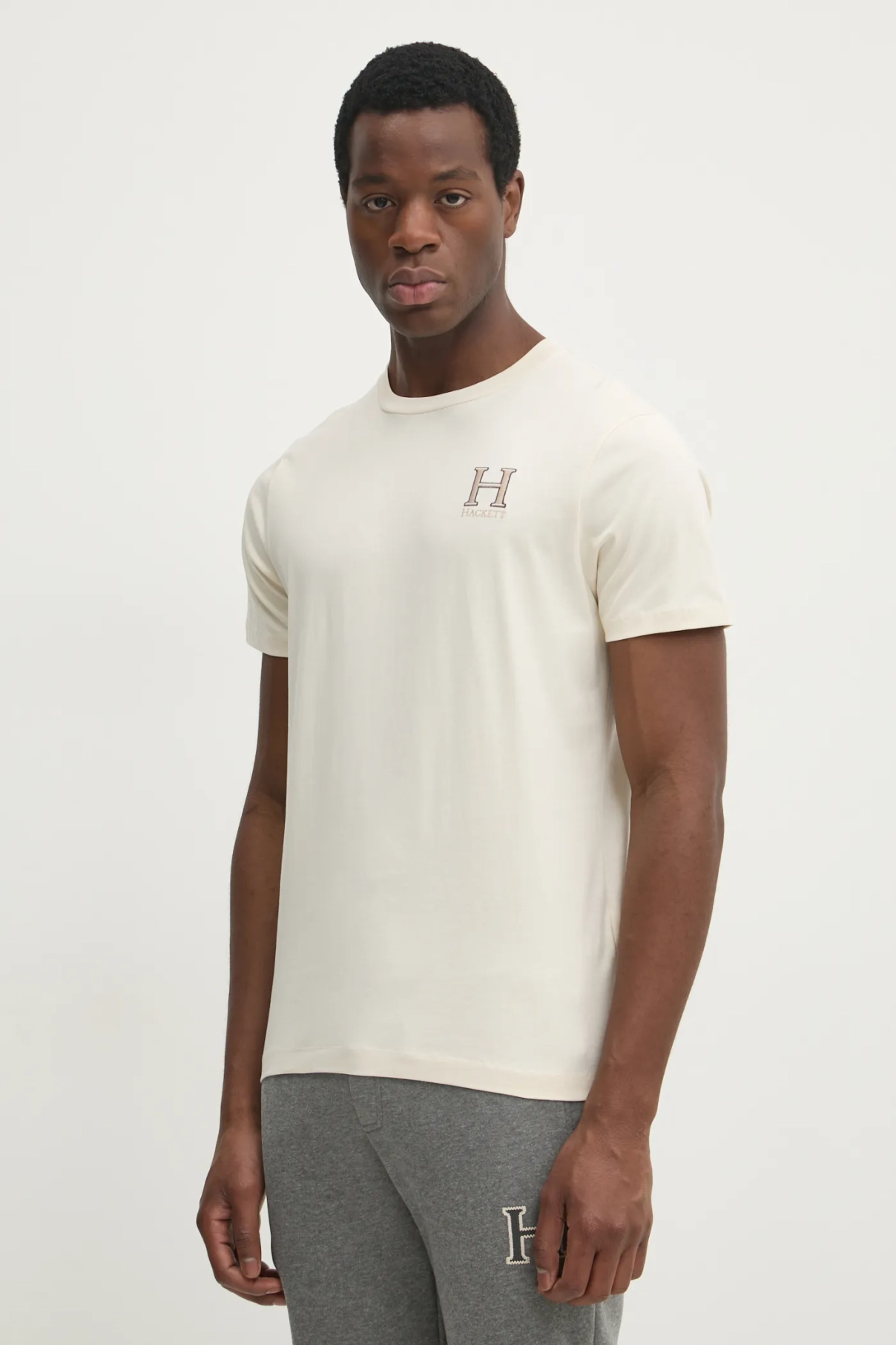 Хлопковая футболка Hackett London, бежевый 
Хлопковая футболка Hackett London, бежевый