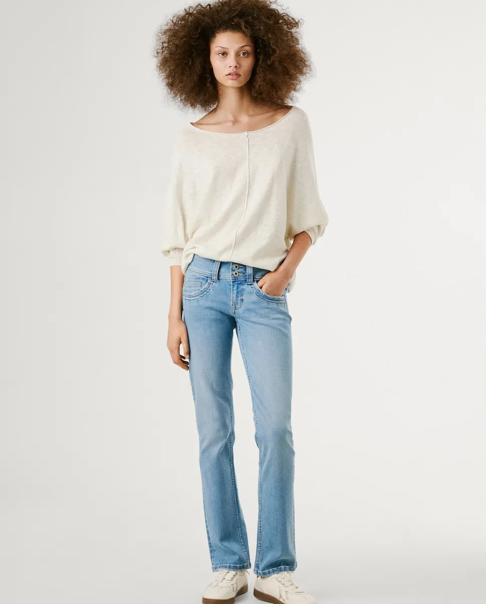 Женские прямые джинсы среднего кроя с двойной пуговицей на застежке Pepe Jeans, синий
Женские прямые джинсы среднего кроя с двойной пуговицей на застежке Pepe Jeans, синий