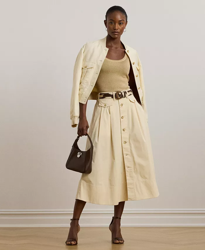 Женская юбка из микрошлифованного твила с застежкой на пуговицы спереди Lauren Ralph Lauren, слоновая кость/кремовый
Женская юбка из микрошлифованного твила с застежкой на пуговицы спереди Lauren Ralph Lauren, слоновая кость/кремовый