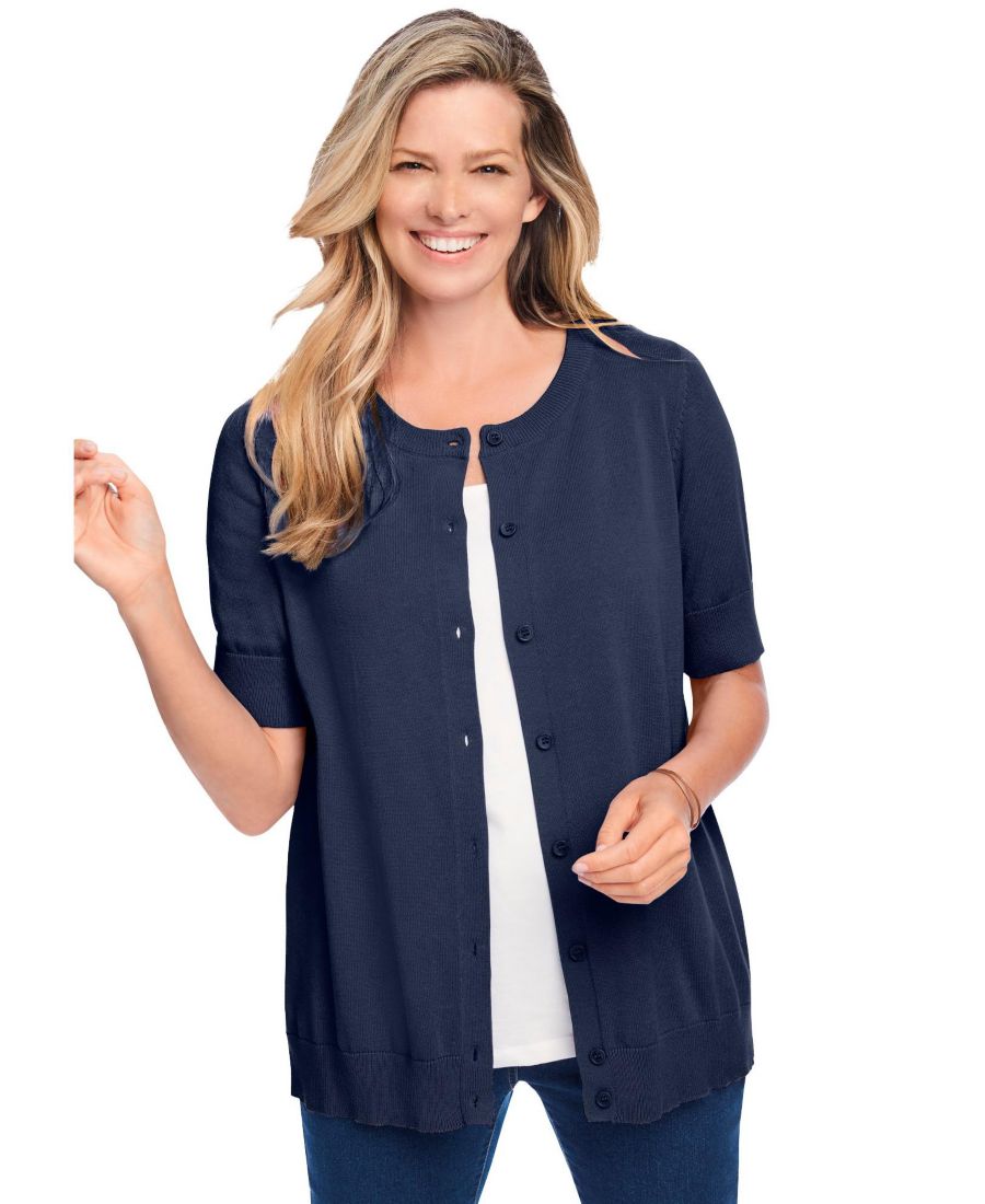 Женский кардиган Within Perfect с рукавами до локтя Woman Within, Navy
Женский кардиган Within Perfect с рукавами до локтя Woman Within, Navy