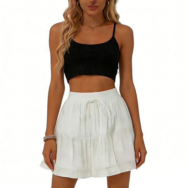 Женская мини-юбка с ярусами и рюшами на высокой талии со шнурком Elitespirit, White
Женская мини-юбка с ярусами и рюшами на высокой талии со шнурком Elitespirit, White