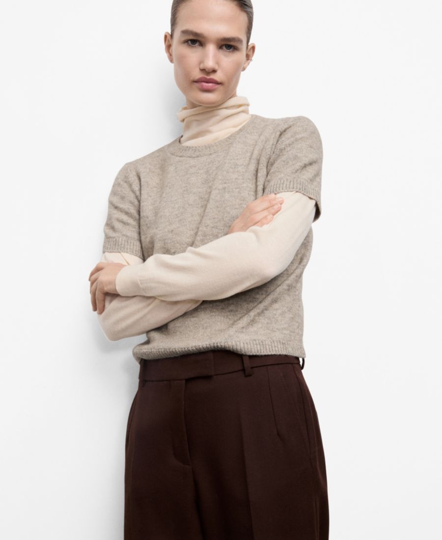 Женский вязаный свитер с короткими рукавами MANGO, Light, Pastel Gray
Женский вязаный свитер с короткими рукавами MANGO, Light, Pastel Gray