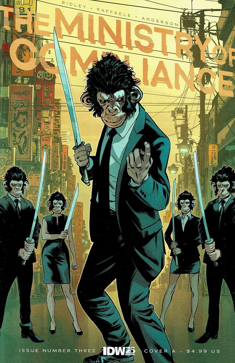 Ministry of Compliance No. 3 Cover A by Stefano Raffaele Released February 14, 2024 (Idea and Design Works, Inc (IDW) Publishing, LLC)
Ministry of Compliance No. 3 Cover A by Stefano Raffaele Released February 14, 2024 (Idea and Design Works, Inc (IDW) Publishing, LLC)