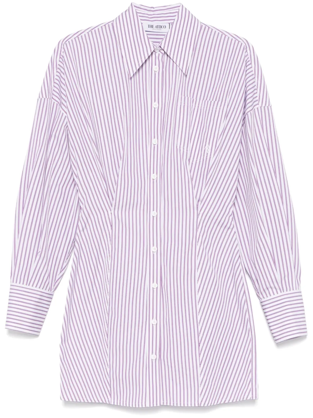 Платье-рубашка в полоску The Attico, белый
Платье-рубашка в полоску The Attico, белый