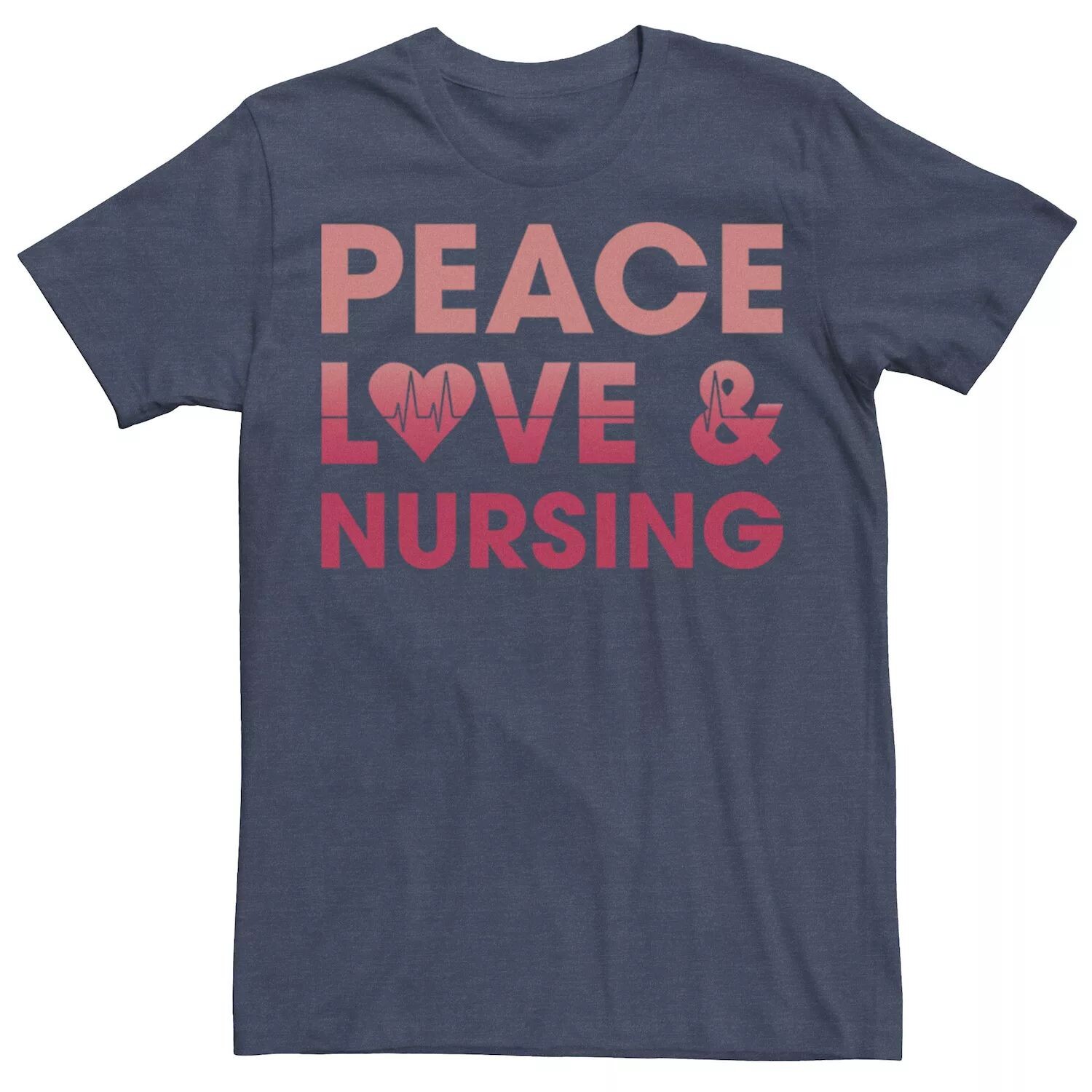 Мужская футболка Peace Love And Nursing с градиентным текстом и графическим рисунком Licensed Character
Мужская футболка Peace Love And Nursing с градиентным текстом и графическим рисунком Licensed Character