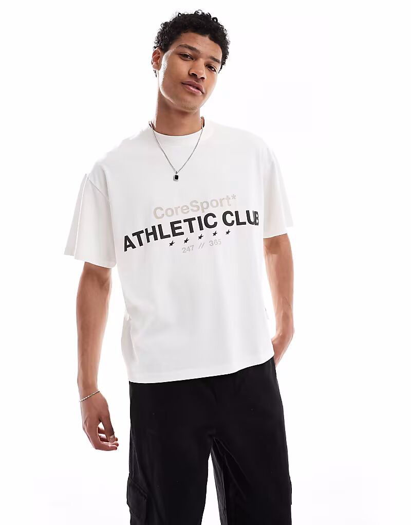 Jack & Jones - Укороченная футболка свободного кроя белого цвета с принтом спереди
Jack & Jones - Укороченная футболка свободного кроя белого цвета с принтом спереди