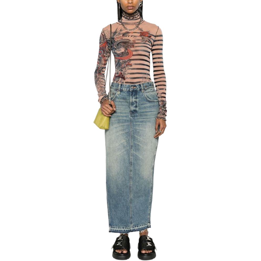 Футболка с необработанным краем миди из денима R13, Индиго
Футболка с необработанным краем миди из денима R13, Индиго