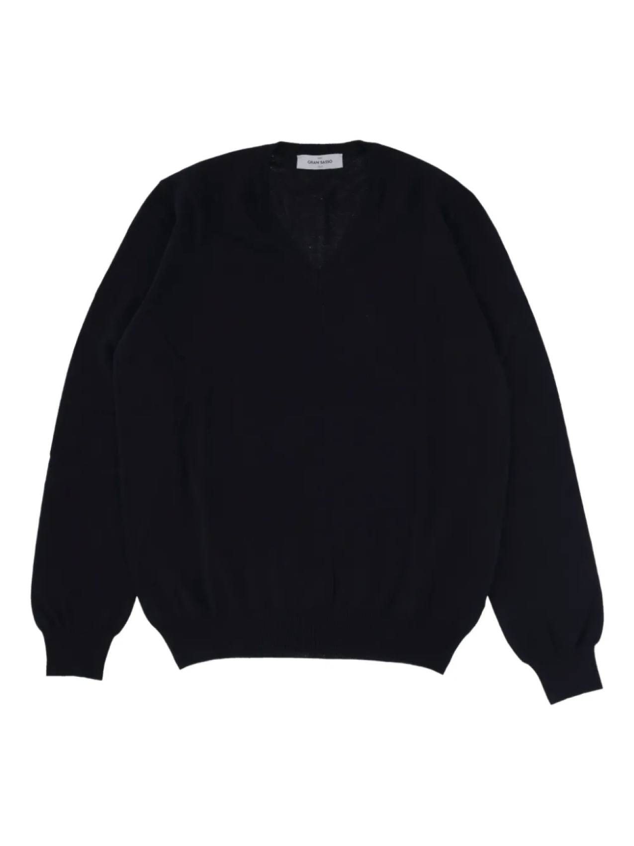 Хлопковый свитер с V-образным вырезом Gran Sasso, черный
Хлопковый свитер с V-образным вырезом Gran Sasso, черный