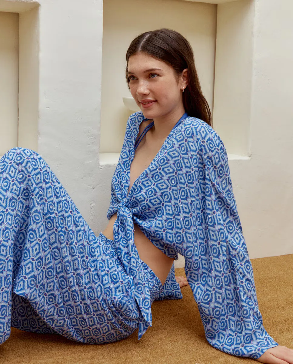 Кимоно женское короткое с узлом Green Coast, синий
Кимоно женское короткое с узлом Green Coast, синий