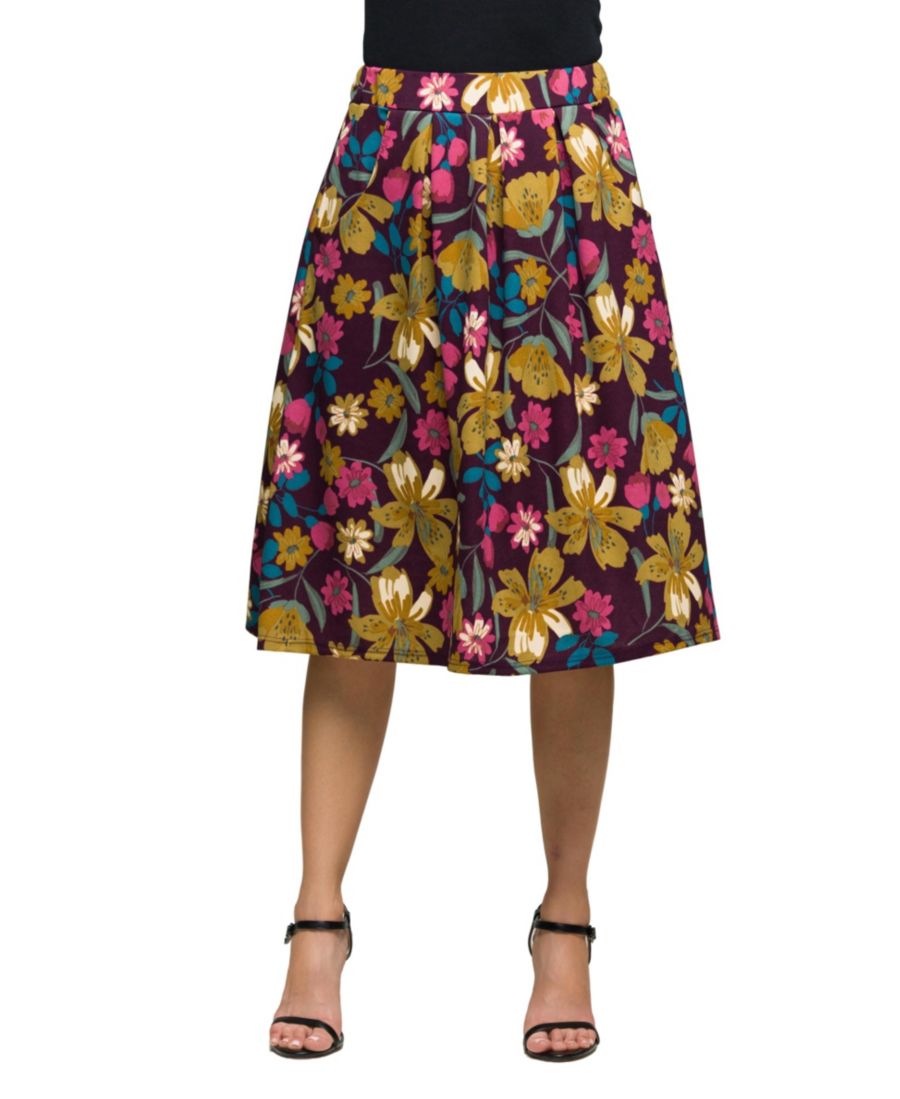 Женская фиолетовая юбка миди с цветочным принтом, эластичным поясом и карманами 24seven Comfort Apparel, Purple Multi
Женская фиолетовая юбка миди с цветочным принтом, эластичным поясом и карманами 24seven Comfort Apparel, Purple Multi