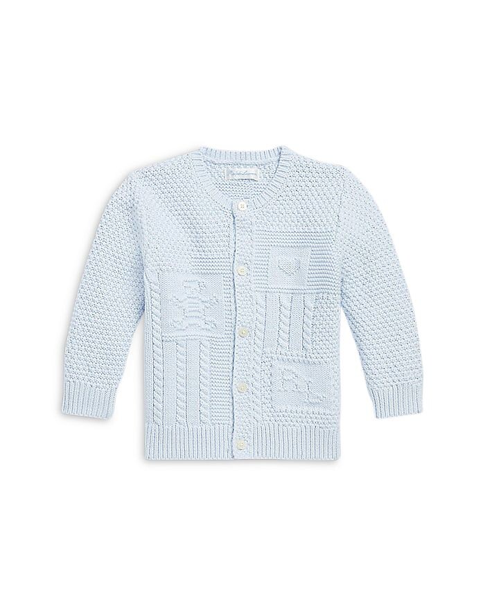 Кардиган контрастной вязки для мальчиков из органического хлопка Ralph Lauren — для малышей, синий 
Кардиган контрастной вязки для мальчиков из органического хлопка Ralph Lauren — для малышей, синий