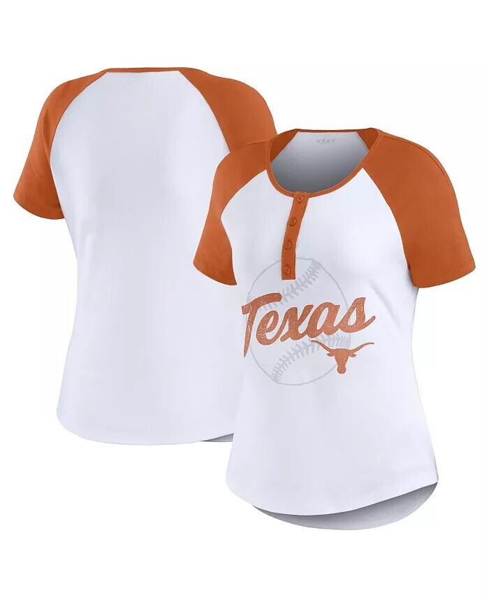 Женская белая рваная футболка с логотипом Texas Longhorns Baseball Raglan Henley Wear By Erin Andrews, белый
Женская белая рваная футболка с логотипом Texas Longhorns Baseball Raglan Henley Wear By Erin Andrews, белый