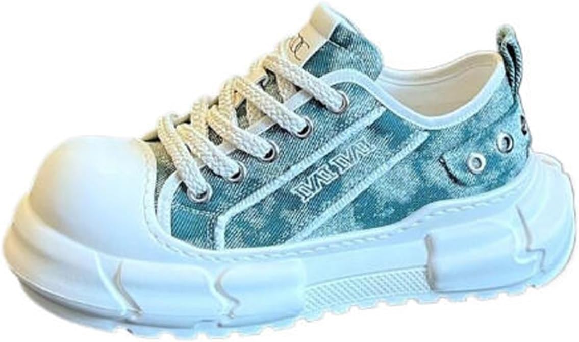 Мужские модные кроссовки из денима на шнуровке с массивной платформой, дышащие, удобные, мягкая противоскользящая подошва, круглый носок, спортивная обувь для тенниса, прогулок, повседневной носки и улицы Houdbdol, зеленый
Мужские модные кроссовки из денима на шнуровке с массивной платформой, дышащие, удобные, мягкая противоскользящая подошва, круглый носок, спортивная обувь для тенниса, прогулок, повседневной носки и улицы Houdbdol, зеленый