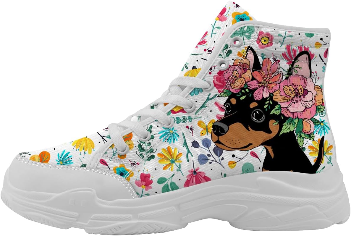 Кроссовки с отпечатком собаки для женщин и мужчин, высокие холщовые, подарки для нее и для него Quorax, белый/розовый/коричневый
Кроссовки с отпечатком собаки для женщин и мужчин, высокие холщовые, подарки для нее и для него Quorax, белый/розовый/коричневый