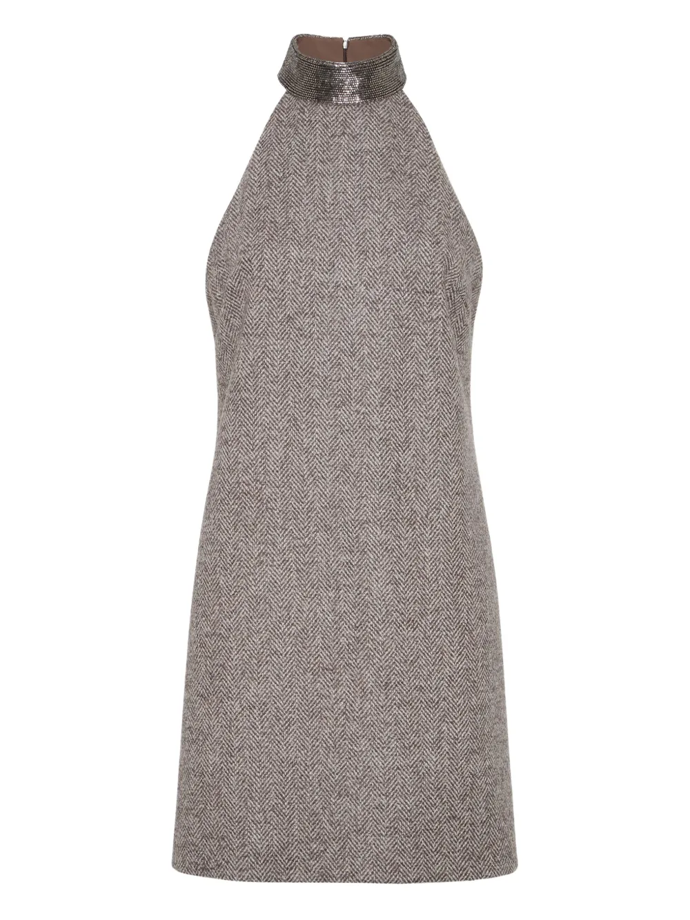 Твидовое платье с вырезом халтер Brunello Cucinelli, коричневый
Твидовое платье с вырезом халтер Brunello Cucinelli, коричневый