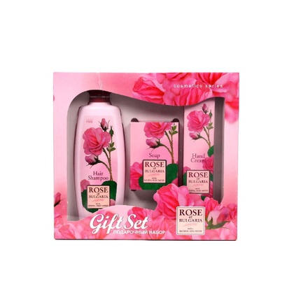 Подарочный набор Rose Gift Set - Hair Shampoo 330ml, Soap 80gr, and Hand Cream 75ml
Подарочный набор Rose Gift Set - Hair Shampoo 330ml, Soap 80gr, and Hand Cream 75ml
