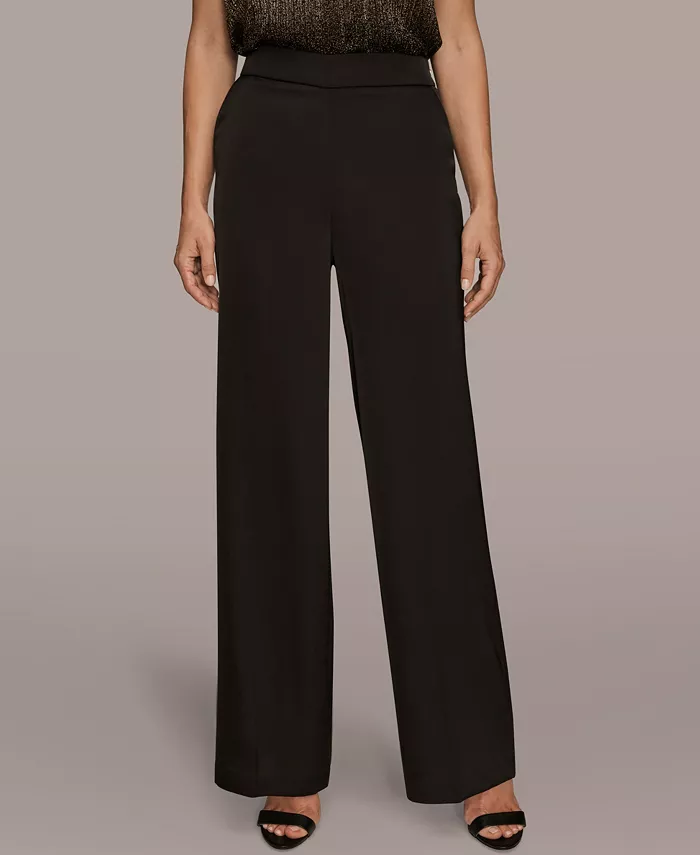 Женские брюки-широкие кюлоты с завышенной талией из ткани шармез Donna Karan New York, черный
Женские брюки-широкие кюлоты с завышенной талией из ткани шармез Donna Karan New York, черный